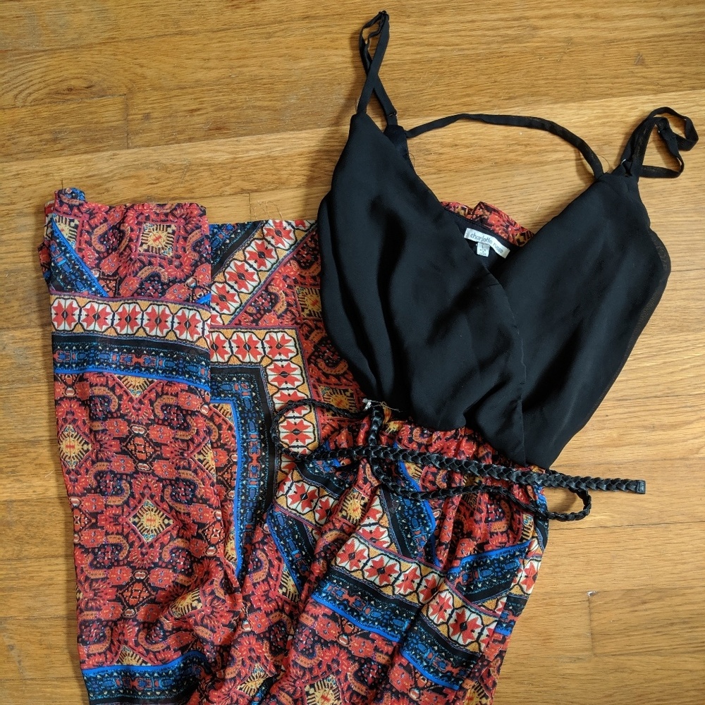 Black and Multicolor Maxi Dress
